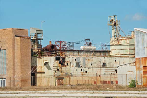 Closed brick manufacturing facility in a small town, Small town USA