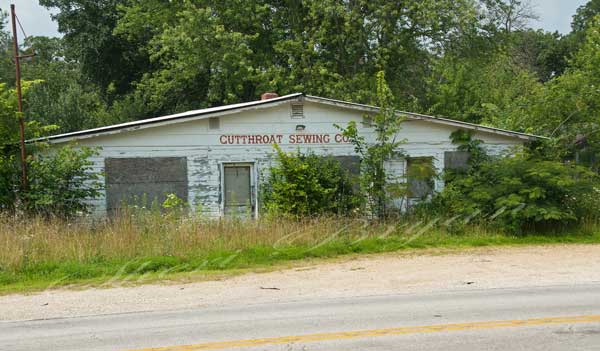 Cutthroat Sewing Company Abandoned business building 