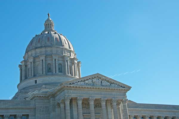 Missouri State Capitol in Jefferson City MO  Dome of the Missouri State Capitol