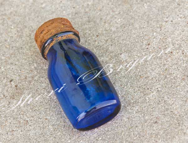 Small blue collectable bottle, Old blue bottle, Antique bottle